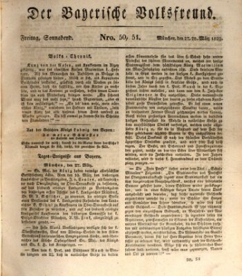 Der bayerische Volksfreund Samstag 28. März 1829