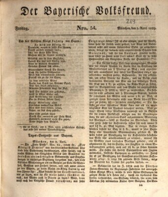 Der bayerische Volksfreund Freitag 3. April 1829