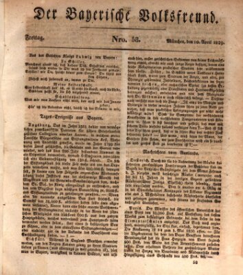 Der bayerische Volksfreund Freitag 10. April 1829