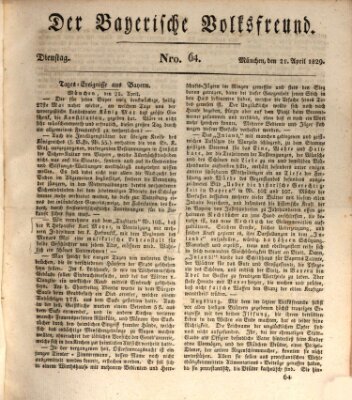 Der bayerische Volksfreund Dienstag 21. April 1829