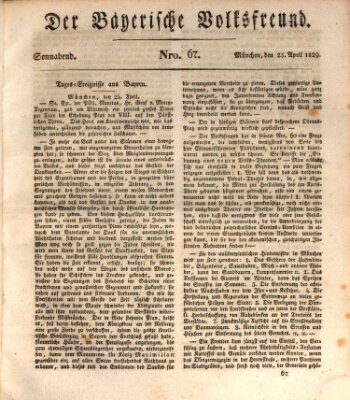 Der bayerische Volksfreund Samstag 25. April 1829