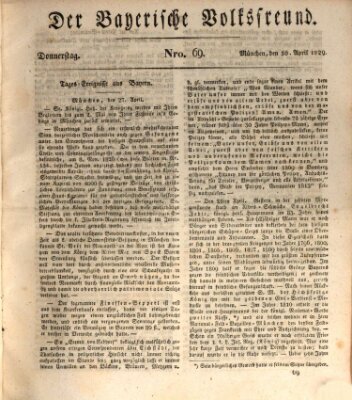 Der bayerische Volksfreund Donnerstag 30. April 1829