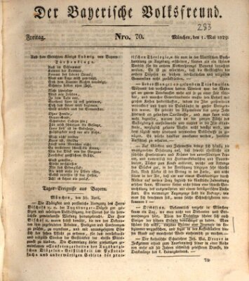 Der bayerische Volksfreund Freitag 1. Mai 1829