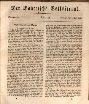 Der bayerische Volksfreund Samstag 6. Juni 1829