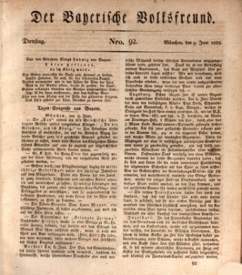 Der bayerische Volksfreund Dienstag 9. Juni 1829