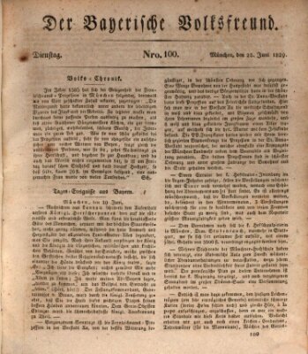 Der bayerische Volksfreund Dienstag 23. Juni 1829