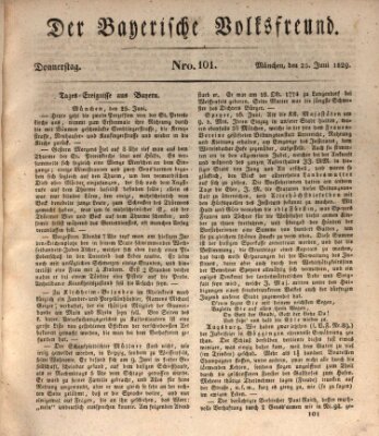 Der bayerische Volksfreund Donnerstag 25. Juni 1829
