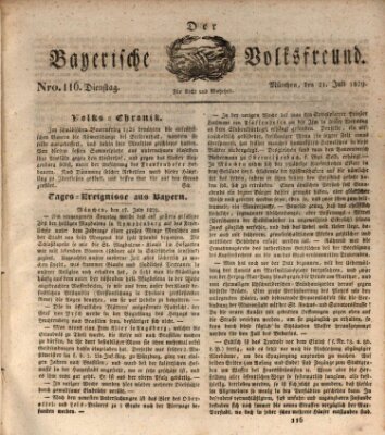 Der bayerische Volksfreund Dienstag 21. Juli 1829