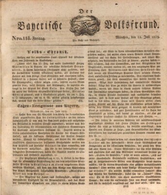 Der bayerische Volksfreund Freitag 24. Juli 1829