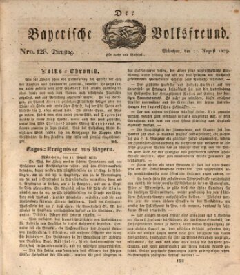 Der bayerische Volksfreund Dienstag 11. August 1829