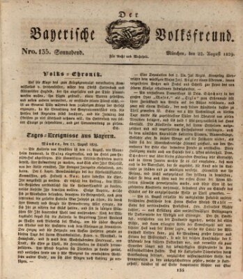 Der bayerische Volksfreund Samstag 22. August 1829