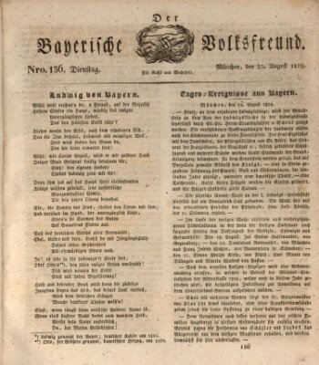 Der bayerische Volksfreund Dienstag 25. August 1829