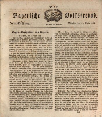 Der bayerische Volksfreund Freitag 11. September 1829