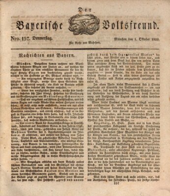 Der bayerische Volksfreund Donnerstag 1. Oktober 1829