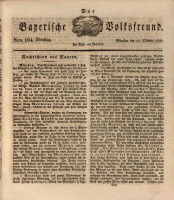 Der bayerische Volksfreund Dienstag 13. Oktober 1829