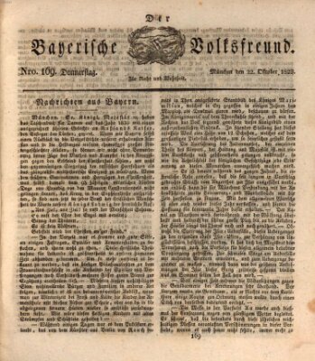 Der bayerische Volksfreund Donnerstag 22. Oktober 1829