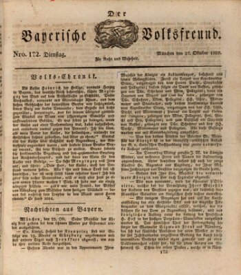 Der bayerische Volksfreund Dienstag 27. Oktober 1829