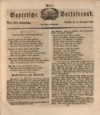 Der bayerische Volksfreund Donnerstag 12. November 1829