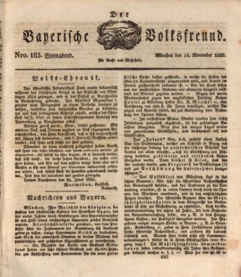 Der bayerische Volksfreund Samstag 14. November 1829