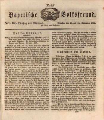 Der bayerische Volksfreund Mittwoch 25. November 1829