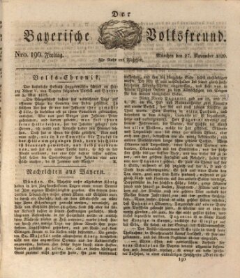 Der bayerische Volksfreund Freitag 27. November 1829