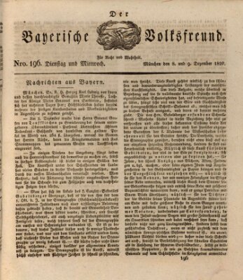 Der bayerische Volksfreund Dienstag 8. Dezember 1829