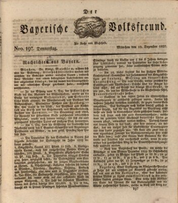 Der bayerische Volksfreund Donnerstag 10. Dezember 1829