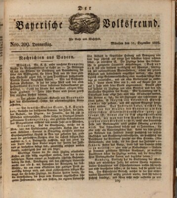 Der bayerische Volksfreund Donnerstag 31. Dezember 1829