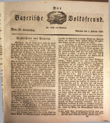 Der bayerische Volksfreund Donnerstag 4. Februar 1830