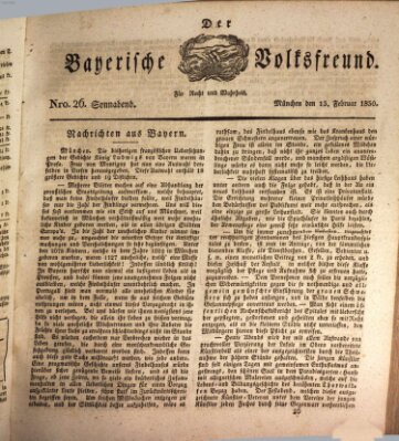 Der bayerische Volksfreund Samstag 13. Februar 1830