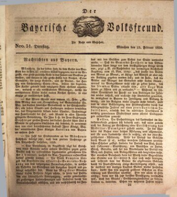 Der bayerische Volksfreund Dienstag 23. Februar 1830