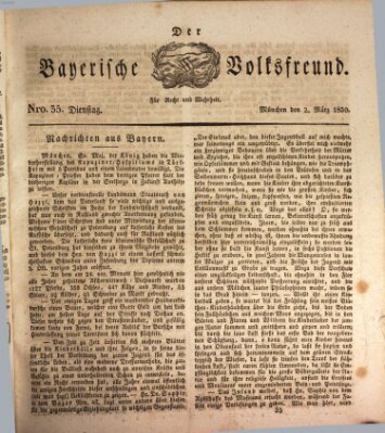 Der bayerische Volksfreund Dienstag 2. März 1830