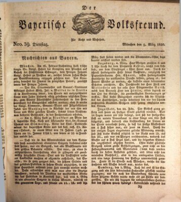 Der bayerische Volksfreund Dienstag 9. März 1830