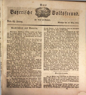 Der bayerische Volksfreund Freitag 26. März 1830