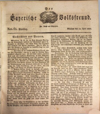 Der bayerische Volksfreund Dienstag 20. April 1830