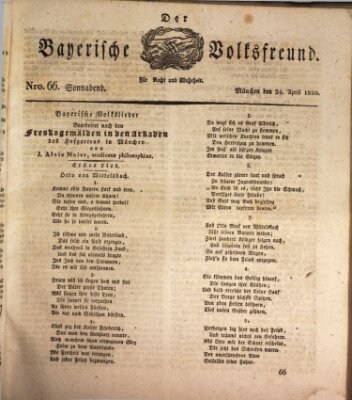 Der bayerische Volksfreund Samstag 24. April 1830