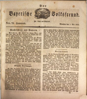 Der bayerische Volksfreund Samstag 1. Mai 1830