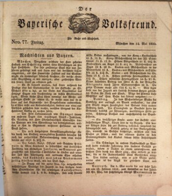 Der bayerische Volksfreund Freitag 14. Mai 1830