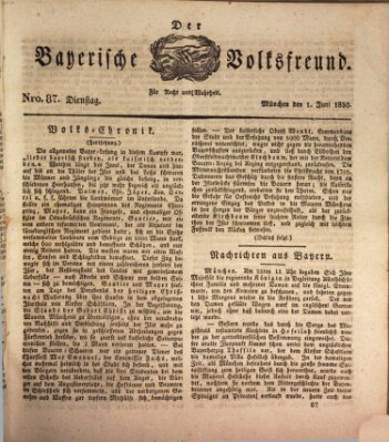 Der bayerische Volksfreund Dienstag 1. Juni 1830