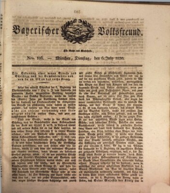 Der bayerische Volksfreund Dienstag 6. Juli 1830