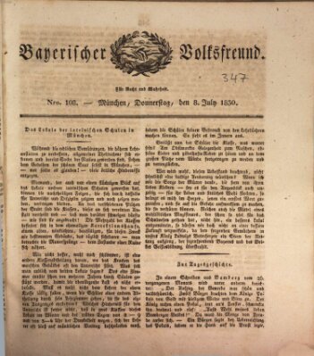 Der bayerische Volksfreund Donnerstag 8. Juli 1830