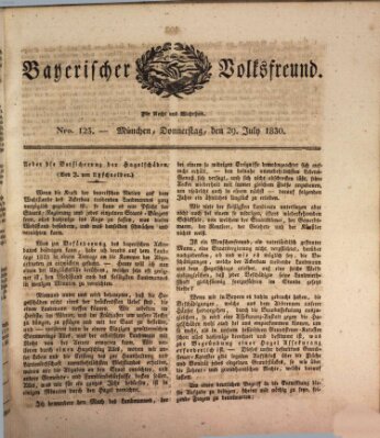 Der bayerische Volksfreund Donnerstag 29. Juli 1830