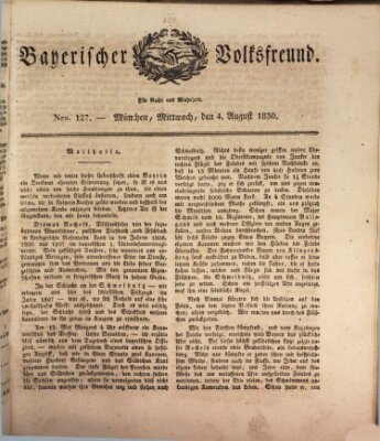 Der bayerische Volksfreund Mittwoch 4. August 1830