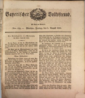 Der bayerische Volksfreund Freitag 6. August 1830