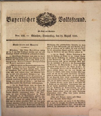 Der bayerische Volksfreund Donnerstag 19. August 1830