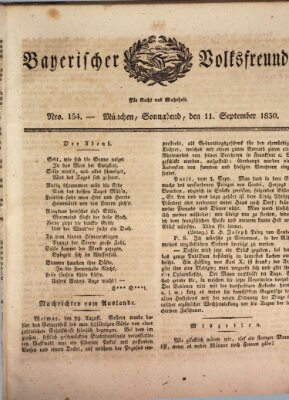 Der bayerische Volksfreund Samstag 11. September 1830