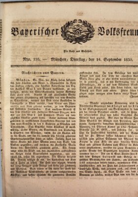 Der bayerische Volksfreund Dienstag 14. September 1830