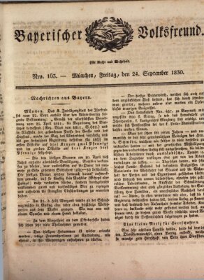 Der bayerische Volksfreund Freitag 24. September 1830