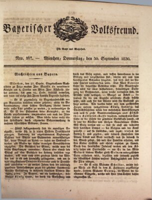 Der bayerische Volksfreund Donnerstag 30. September 1830