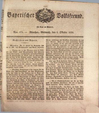 Der bayerische Volksfreund Mittwoch 6. Oktober 1830